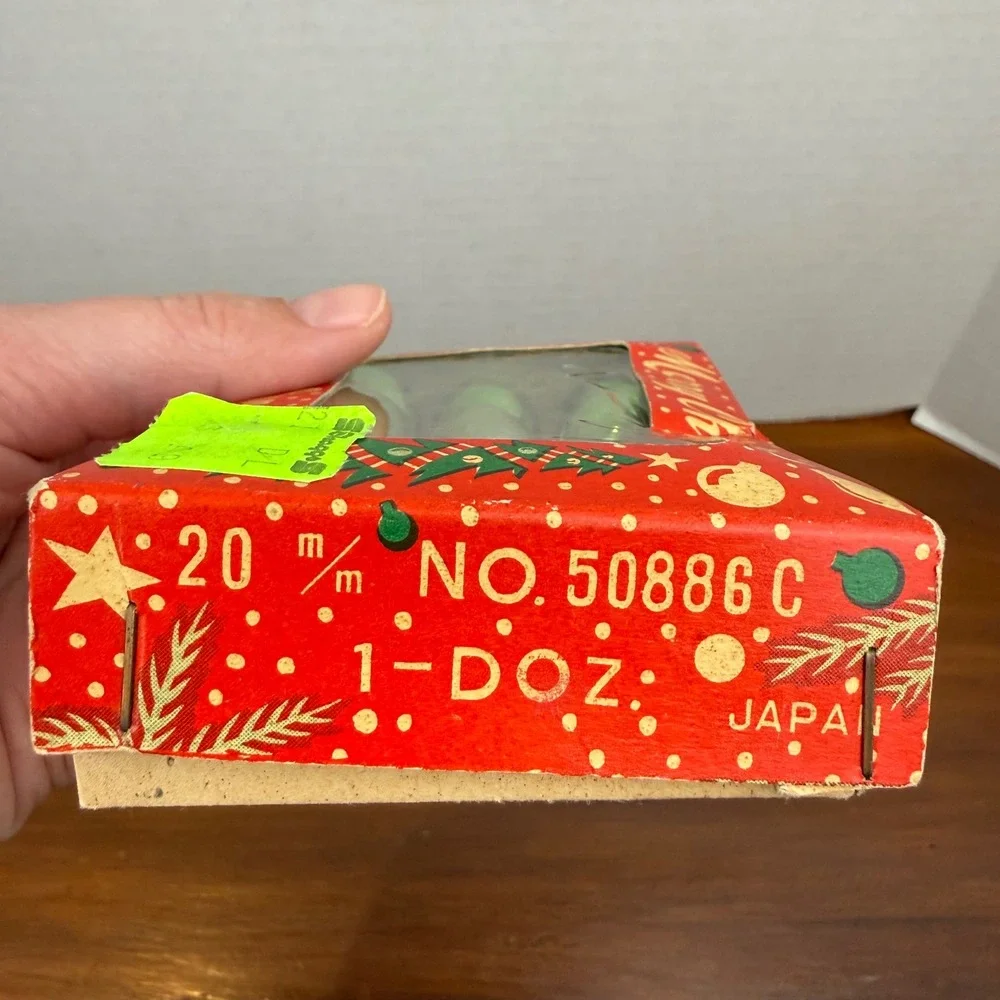 Vintage Glass Christmas Tree Ornaments Lot Commodore Japan Mixed Colors 3 Boxes